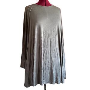 Womens Shirt Size 3XL Grey Flowy Tunic Casual Everyday Modest Business Casual